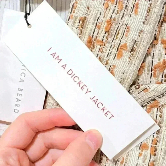 NWT Veronica Beard Tweed Cutaway Dickey Jacket Blazer Ivory Estate Size 2 - Picture 10 of 13